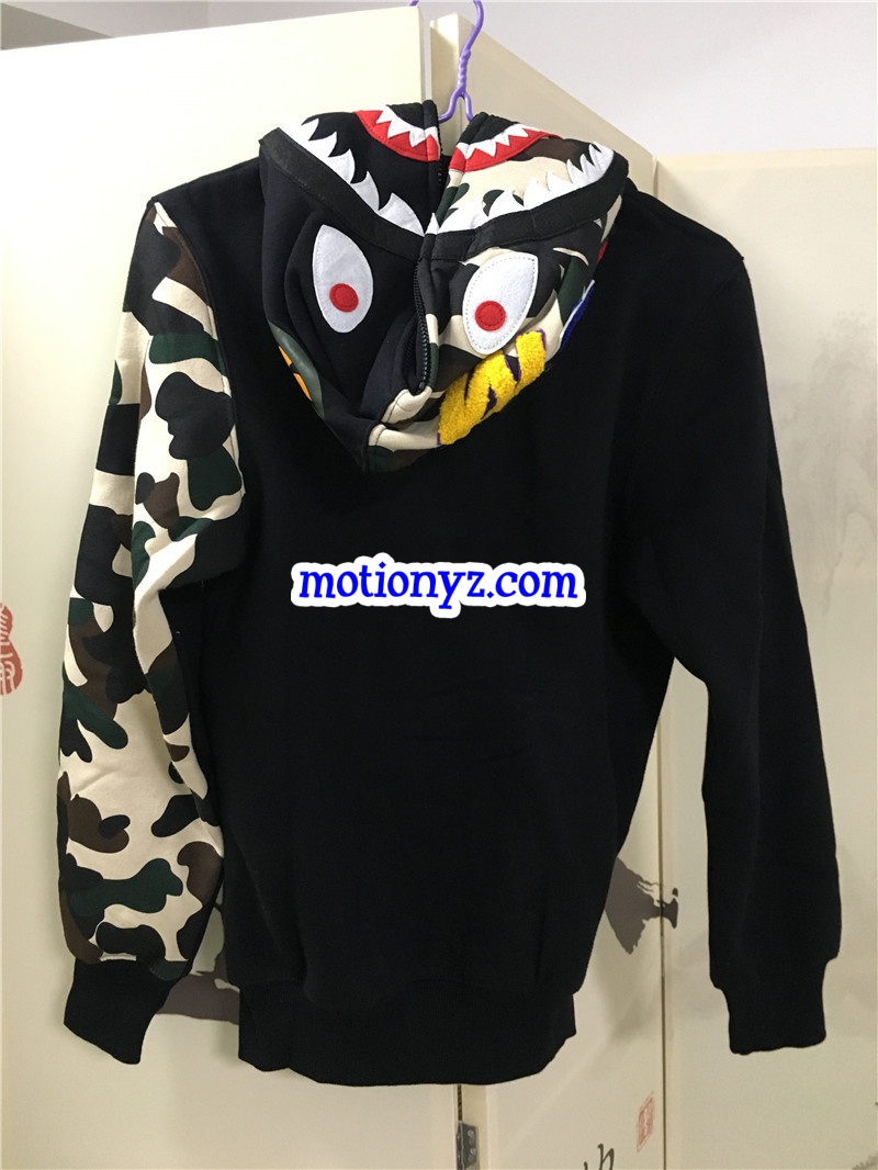 Bape Shark Hoodies Camo Black